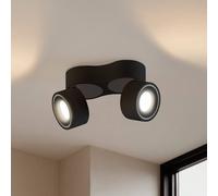 Arcchio LED ceiling spotlight Rotari, 1960lm, 2-bulb, black