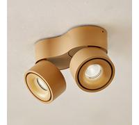 Arcchio LED ceiling spotlight Rotari, brown, 2-bulb, 8.9W