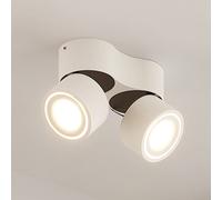 Arcchio LED downlight Rotari, white, 2-bulb, 1140lm
