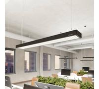Arcchio LED office hanging light Susi, black, 120cm, 4000K, DALI