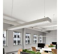 Arcchio LED office hanging light Susi, silver, 120 cm, 4000K, DALI