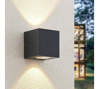 Arcchio LED outdoor wall lamp Tassnim, 2-bulb, anthracite, IP65