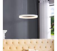 Arcchio LED pendant light Albiona, white, 1 ring, Ø 40 cm