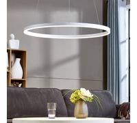 Arcchio LED pendant light Albiona, white, 1 ring, Ø 80 cm