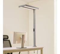 Arcchio Logan LED office clip-on light, silver, dimmable, sensor