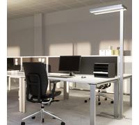 Arcchio Logan Neo LED floor lamp, silver, dimmable, metal