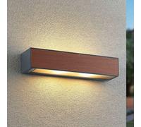 Arcchio Miraz wall light, E27, wood look