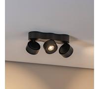 Arcchio Rotari LED ceiling light, lenses, 3-bulb, black