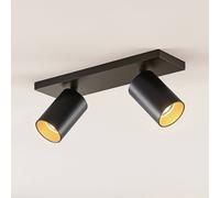 Arcchio spotlight Brinja, black, angular, Ø 6 cm, 2-pin, GU10