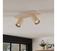 Arcchio spotlight Brinja, brown, angular, Ø 6 cm, 2-bulb, GU10