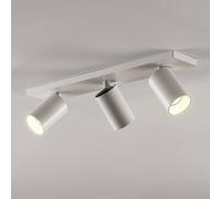 Arcchio spotlight Brinja, white, angular, Ø 6 cm, 3-bulb, GU10