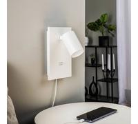 Arcchio spotlight Brinja, white, metal, USB-C, switch, GU10