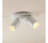 Arcchio spotlight Brinja, white, round, Ø 6 cm, 2-bulb, GU10
