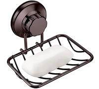 ARCCI Bar Soap Holder for Shower Wall, Stainless Steel Strong Vacuum Suction Cup Shower Soap Dish, Rustproof Wall Mouted Square Soap Sponge Holder Tray for Bathroom & Kitchen Sink, Bronze