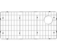 ARCCI Stainless Steel Sink Grate Protector for Kitchen Bottom, 28.2" x 14.2" Metal Grid With Centered Drain, Curve Corner Rack With Strainer for Single Bowl