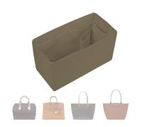 ArcDiary Premium Handbag and Tote Bag Organizer, Multiple Inner Pockets, Made of Durable Nylon and Satin Fabric, Universal DesignFits Multiple Bags, Travel Portable Design(medium-Etoupe grey)