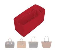 ArcDiary Premium Handbag and Tote Bag Organizer, Multiple Inner Pockets, Made of Durable Nylon and Satin Fabric, Universal DesignFits Multiple Bags, Travel Portable Design(medium-Rouge moyen)