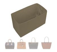 ArcDiary Premium Handbag and Tote Bag Organizer, Multiple Inner Pockets, Made of Durable Nylon and Satin Fabric, Universal DesignFits Multiple Bags, Travel Portable Design(XL-Etoupe grey)
