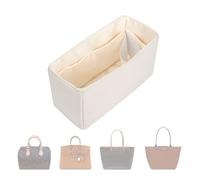 ArcDiary Premium Handbag and Tote Bag Organizer, Multiple Inner Pockets, Made of Durable Nylon and Satin Fabric, Universal DesignFits Multiple Bags, Travel Portable Design(mini-Craie)