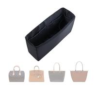 ArcDiary Premium Handbag and Tote Bag Organizer, Multiple Inner Pockets, Made of Durable Nylon and Satin Fabric, Universal DesignFits Multiple Bags, Travel Portable Design(Slender medium-Black)