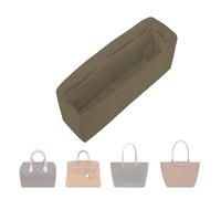 ArcDiary Premium Handbag and Tote Bag Organizer, Multiple Inner Pockets, Made of Durable Nylon and Satin Fabric, Universal DesignFits Multiple Bags, Travel Portable Design(Slender Large-Etoupe grey)