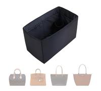 ArcDiary Premium Handbag and Tote Bag Organizer, Multiple Inner Pockets, Made of Durable Nylon and Satin Fabric, Universal DesignFits Multiple Bags, Travel Portable Design(Large-Black)