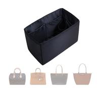 ArcDiary Premium Handbag and Tote Bag Organizer, Multiple Inner Pockets, Made of Durable Nylon and Satin Fabric, Universal DesignFits Multiple Bags, Travel Portable Design(medium-Black)