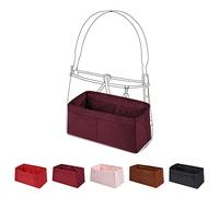 ArcDiary Purse Organizer Insert, unique pattern Bag organizer, bag in bag for luxury bags, fit LV Carryall (Small,Purplish Red)