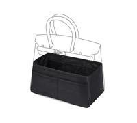 ArcDiary Silk Purse Organizer Insert fits Birkin 25/30/35/40 bags, Silky Smooth Inner bag, Luxury Handbag Tote Shaper for Women(BK25,Black)