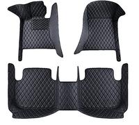 ARCEEN Custom Car Floor Mats for Skoda Superb 2016 2017 2018-2024 RHD, Leather Floor Carpet Set, Full Coverage Floor Liner Mat All Weather Non-slip Waterproof Protection Carpet Mats,A Black