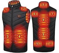 ARCEEN Heated Vest Jacket for Men and Women, USB Charging Heating Vests 11 Zones Heated Clothes for Warmth, Outdoor,Black,S