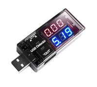 ARCELI USB Detector Current Voltage Tester Meter Red+Blue LED Double Row Display Digital Voltmeter Ammeter Charger Doctor Black