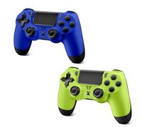 ARCELI Wireless Controller for PS-4, Upgraded Controller Wireless for PS-4/PC/Slim, Bluetooth Gamepad Joystick with 3.5mm Audio Jack/Dual Vibration/Touch Panel (yellow+blue)