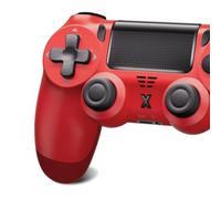 ARCELI Wireless Controller for PS-4, Upgraded Controller Wireless for PS-4/Slim/PC, Bluetooth Gamepad Joystick with Dual Vibration/Touch Panel/ 3.5mm Audio Jack (Red)
