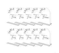 Arch Acrylic Table Numbers 10 Mirrored Signs with Stands for Wedding and Party Use (white S)