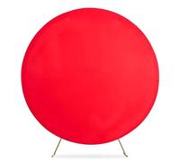 Arch Backdrop Cover Set 7.2FT White Round Wedding Arch Backdrop Cover For 7FT/7. Circle Stand, Polyester Fitted(Red,7.5ft)