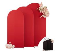 Arch Backdrop Cover Set of 3 Wedding Arch Covers Stretchy Backdrop Red Black Arch Cover 4FT 5FT 6FT Arch Stand Cover Spandex Birthday Party Ceremony Bridal Shower Banquet Decoration