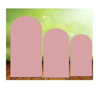 Arch Backdrop Cover Set Set Of 3 Wedding Arch Cover Spandex Covers Round Top Backdrop Birthday Party Banquet Decoration 4ft 5ft 6ft(Rose pink)