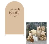 Arch Backdrop Cover We Can Bearly Wait Birthday Party Chiara Arched Stand Stretchy Fabric Covers for Brown Beige Bear Baby Shower Parties Banquets Decorations (3x6ft,2349)