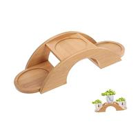Arch Bridge Shaped Wooden Succulent Potted Rack for Mini Cacti Khaki | Waterproof Finish, Resists Deformation, Creative Office Decoration, Home Display for Artificial Plants
