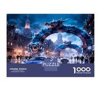 Arch City Night 1000 Piece Jigsaw Puzzle Bundle Cyberpunk Metropolis Classic Jigsaw Puzzle Thick Cardboard Teen Puzzle Fans 12-18 Logic Skill After-School Party Game Best Gift Lovers 52x38cm/1000pcs