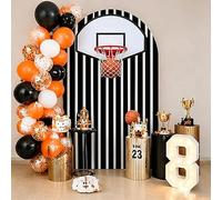 Arch Cover Sport Theme Backdrop Spandex Stretchy Fabric (Basketball-1, 7.2FT)