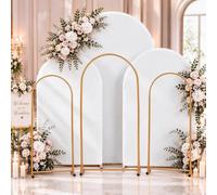 Arch Cover Stand Set of 3, Gold Metal 7.2+6FT+6FT Arch Backdrop Stand | Set of 2 or 3 Options, Balloon Arch Compatible, Background Display, Party & Event Use, Arched Panel Design