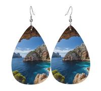 arch earrings in mallorca spain for women earings leather teardrop double sided earrings lightweight dangle earrings for women ear accessories fashion jewelry birthday gift