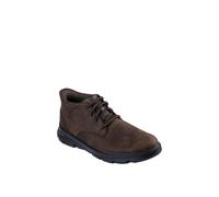 (Brown, 10 (Adults')) Skechers Arch Fit Garza Ridley Leather Men's Cocoa Ankle Boots