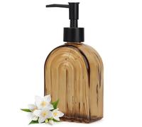Arch Glass Soap Dispenser 400ml with Rustproof Pump for Kitchen & Bathroom | Elegant Amber Glass With Rainbow Shape, Ideal For Lotions, Essential Oils & Liquid Soaps, Easy Refill & Smooth Dispensing