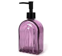Arch Glass Soap Dispenser 400ml with Rustproof Pump for Kitchen & Bathroom | Elegant Purple Glass With Rainbow Shape, Ideal For Lotions, Essential Oils & Liquid Soaps, Easy Refill & Smooth Dispensing