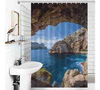 Arch in Mallorca Spain Bathroom Shower Curtains Waterproof Bath Curtain with 12 Hooks 7 Rust Proof Metal Grommets Holes Washable Fabric Cloth Rain Curtain Cover Bathtub Shower Enclosure Decor 48x72