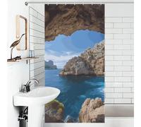 Arch in Mallorca Spain Bathroom Shower Curtains Waterproof Bath Curtain with 12 Hooks 7 Rust Proof Metal Grommets Holes Washable Fabric Cloth Rain Curtain Cover Bathtub Shower Enclosure Decor 36x72