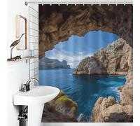 Arch in Mallorca Spain Bathroom Shower Curtains Waterproof Bath Curtain with 12 Hooks 7 Rust Proof Metal Grommets Holes Washable Fabric Cloth Rain Curtain Cover Bathtub Shower Enclosure Decor 60x72